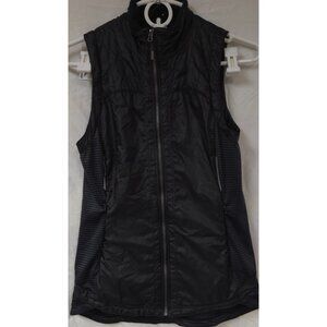 Mondetta Womens Small Black Full Zip Soft Puffer Asymmetrical Zip Pockets Vest